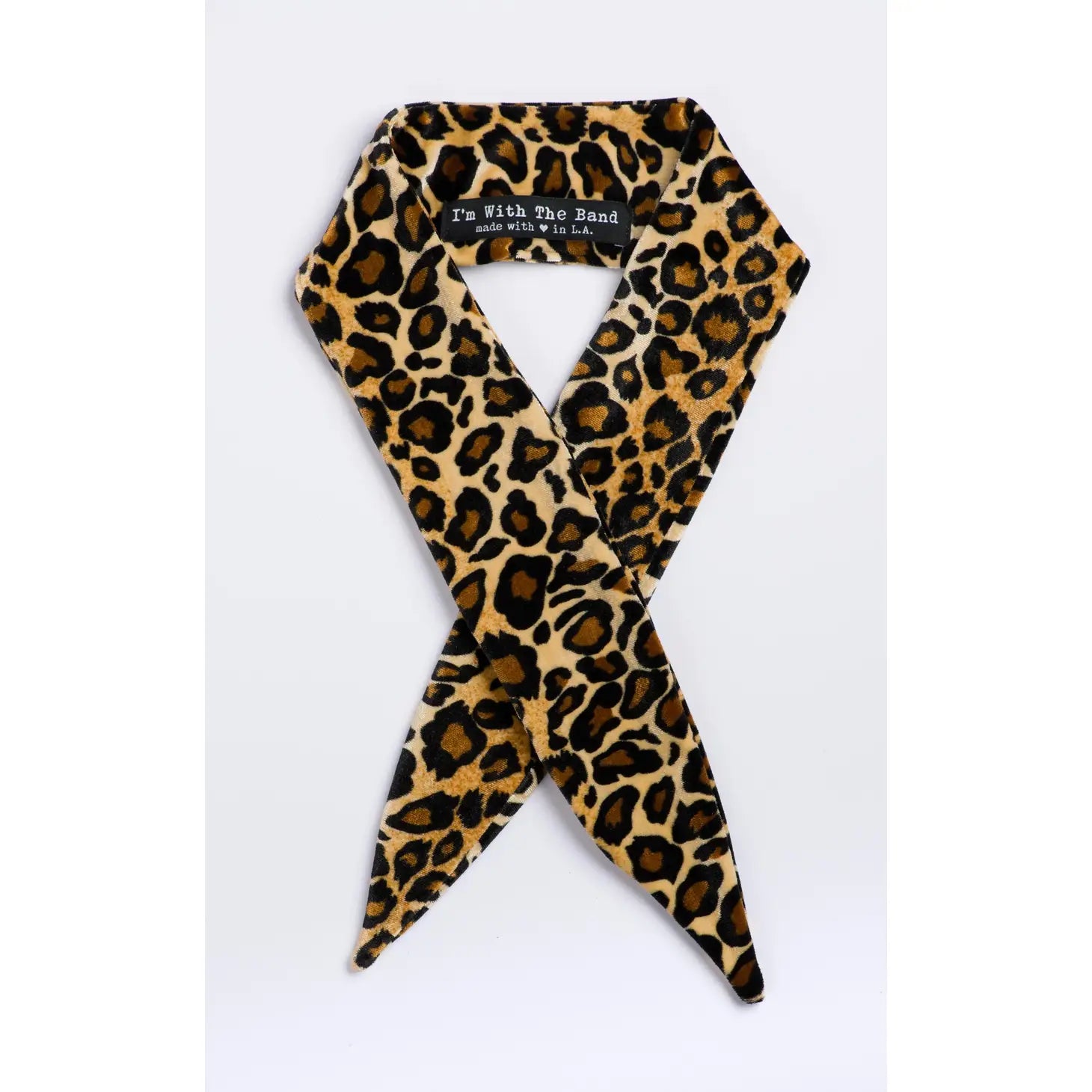 Leopard Print Silk Bandeau Bow Charm 