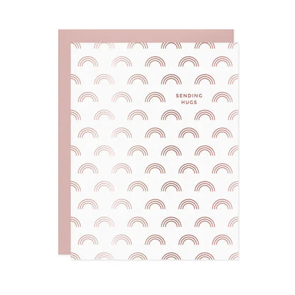 Sending Hugs Rainbows Letterpress Card