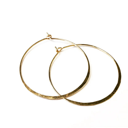 Everyday Hammered Hoops (Gold, Silver + size options)