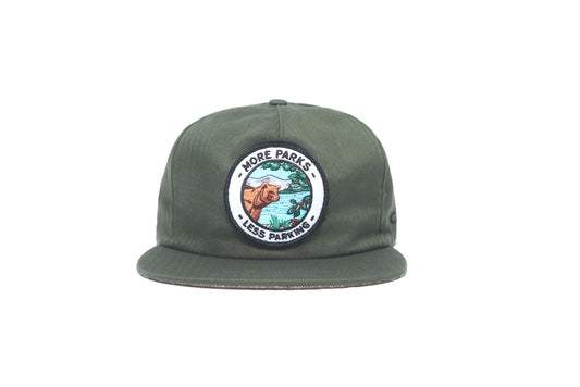 Nature State & National Parks & Forests cap hat Made in Los Angeles CA USA 100% Cotton Micro herringbone Upper Vtg Japanese Flannel Blanket Stripe Under Brim Unstructured Vtg Style Crushable Upper Adj Nylon Strapback Embroidered Patch redemption