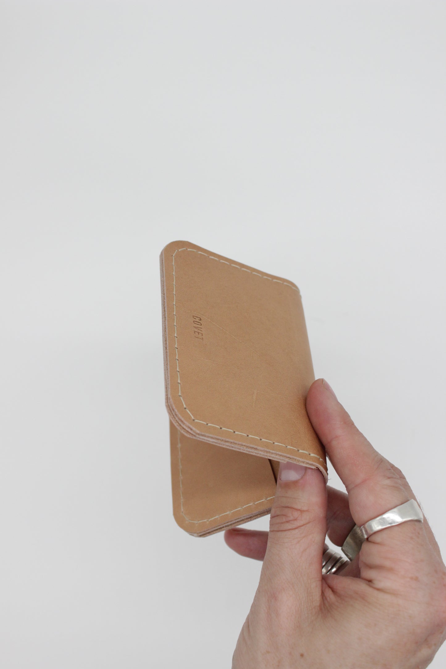 Natural Leather Bifold Wallet w/ Curved Slots