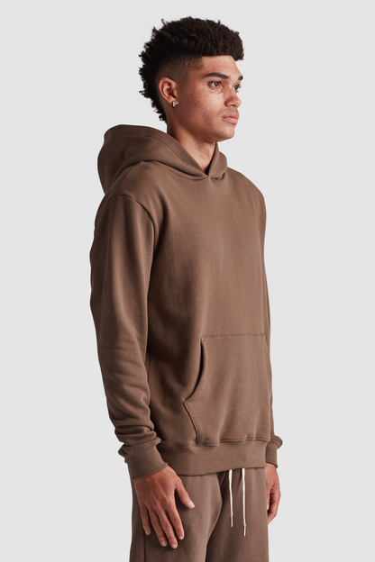 Cotton Pull Over Hoodie ASH BROWN