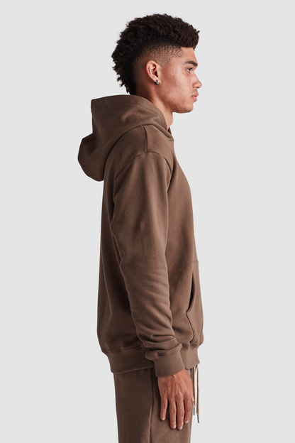 Cotton Pull Over Hoodie ASH BROWN