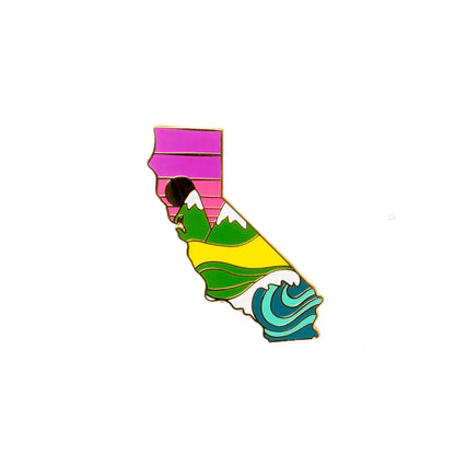 Golden State California Landscape Enamel Pin