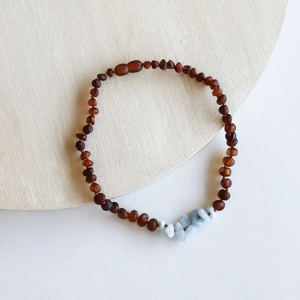 Amazonite Baltic Amber Necklace (12, 18")