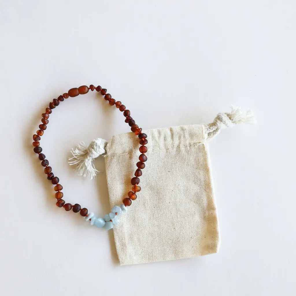 Amazonite Baltic Amber Necklace (12, 18")