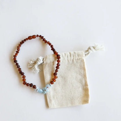 Amazonite Baltic Amber Necklace (12, 18")