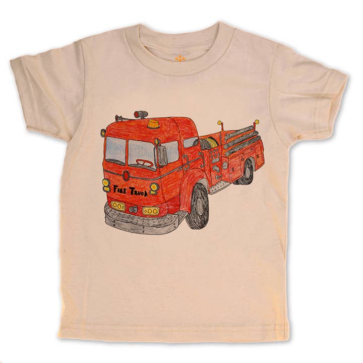 Firetruck Organic Cotton Kids Tee Shirt