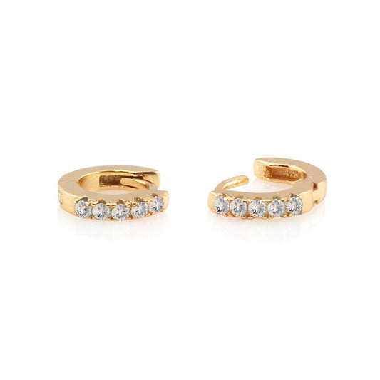 Crystal Pave Huggie Hoop Earrings