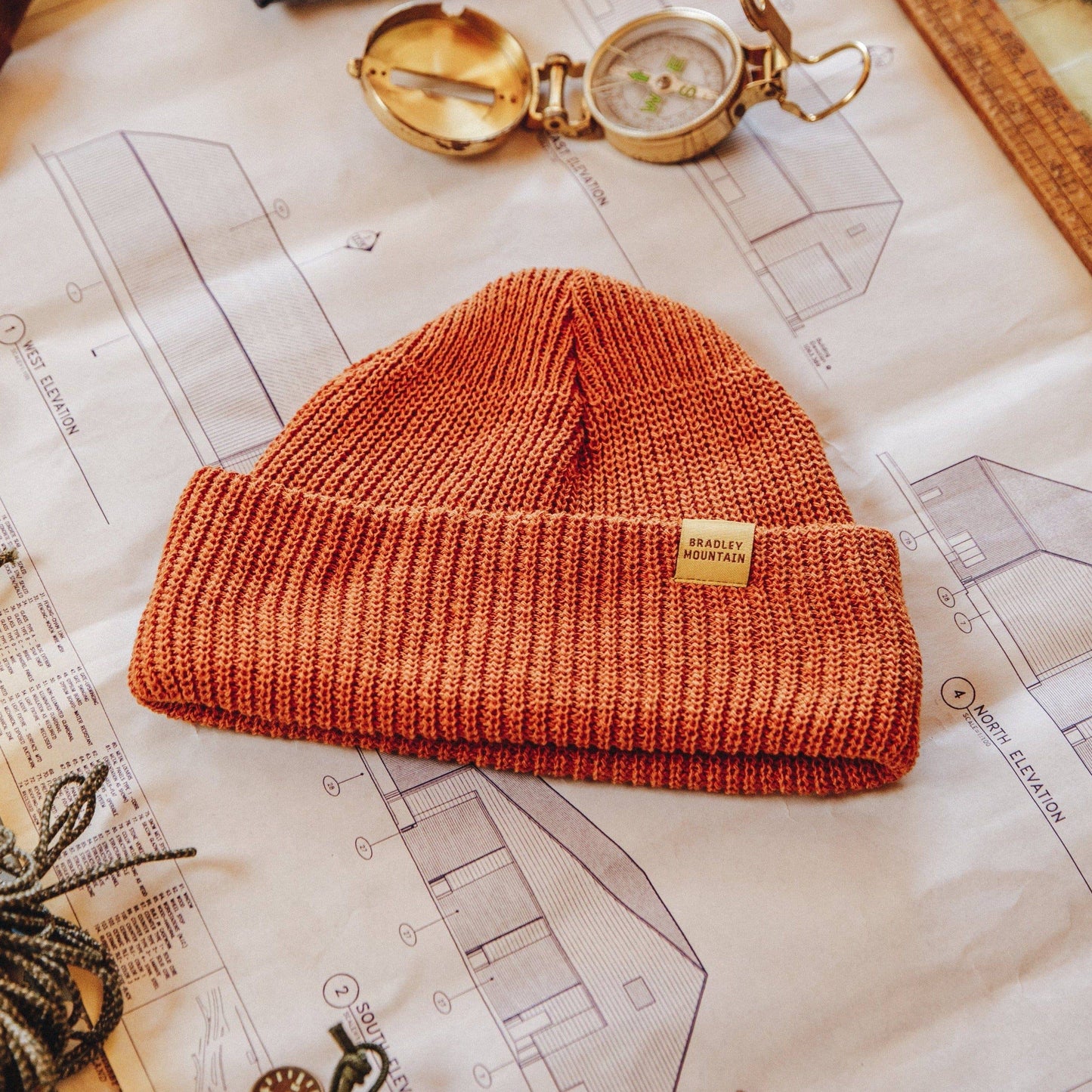 Cotton Watch Cap Beanie -Ochre-