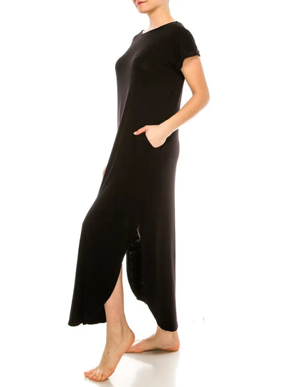 Bamboo Maxi Dress (Black, Mocha)