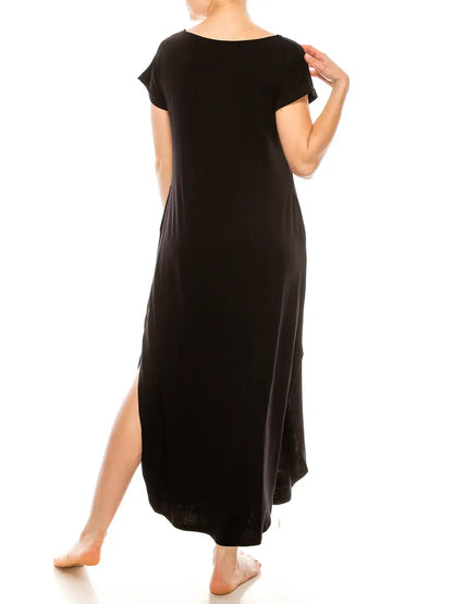Bamboo Maxi Dress (Black, Mocha)