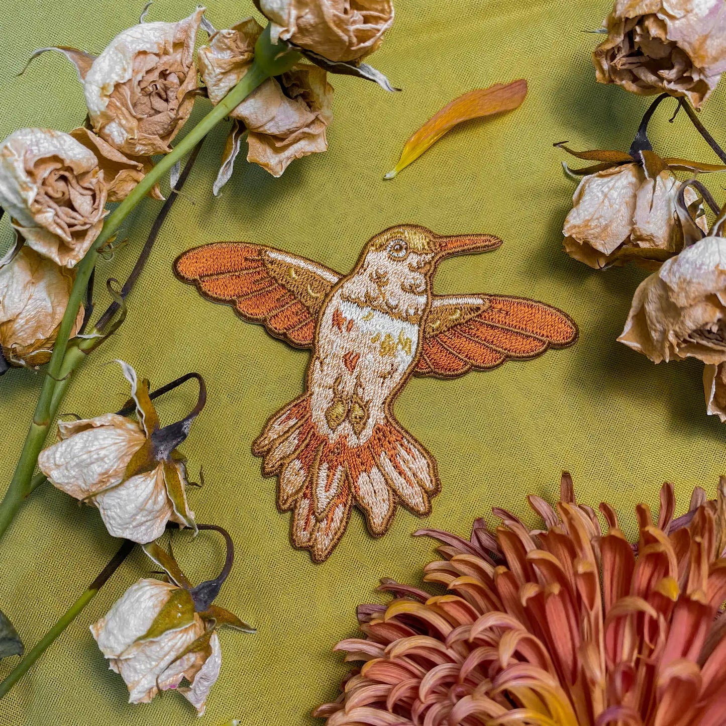 Hummingbird Iron on Patch by Mustard Beetle