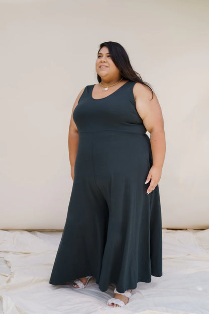Mien Lakeside Organic Cotton Wideleg Jumpsuit BLACK FOREST