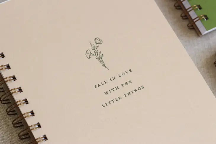 Fall In Love With The Little Things Lined Journal (color options)