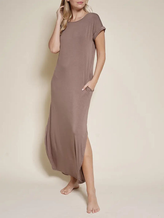 Bamboo Maxi Dress (Black, Mocha)