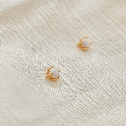 Opal Prong Stud Earrings