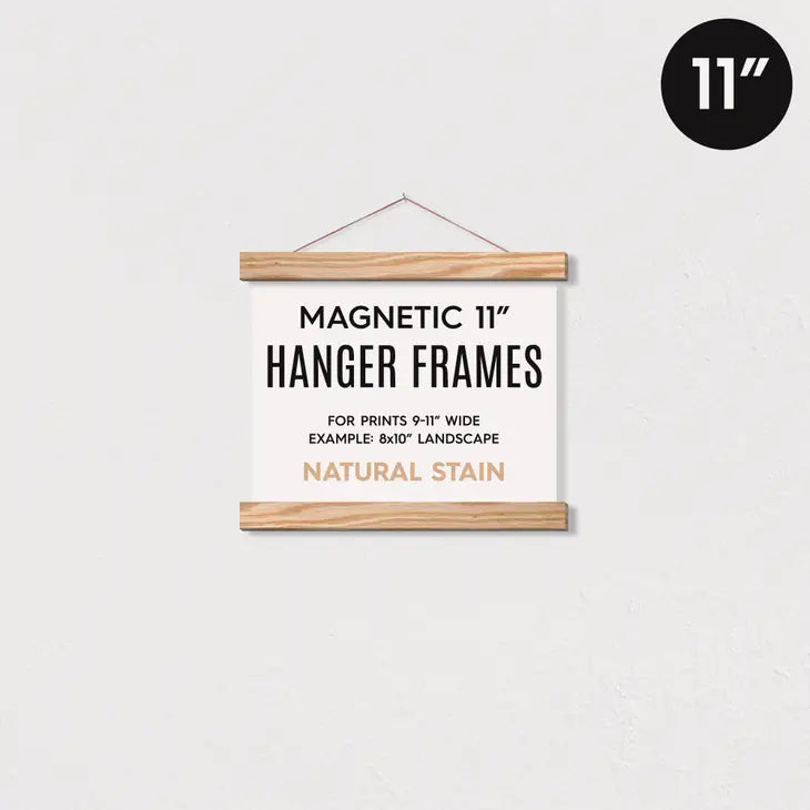 Magnetic Wood Poster Hanger Frame (9", 11", 13")