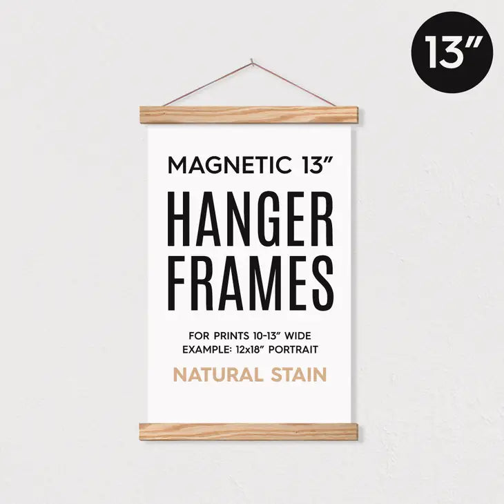 Magnetic Wood Poster Hanger Frame (9", 11", 13")