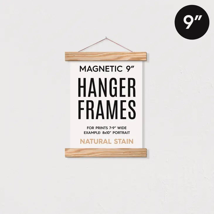 Magnetic Wood Poster Hanger Frame (9", 11", 13")