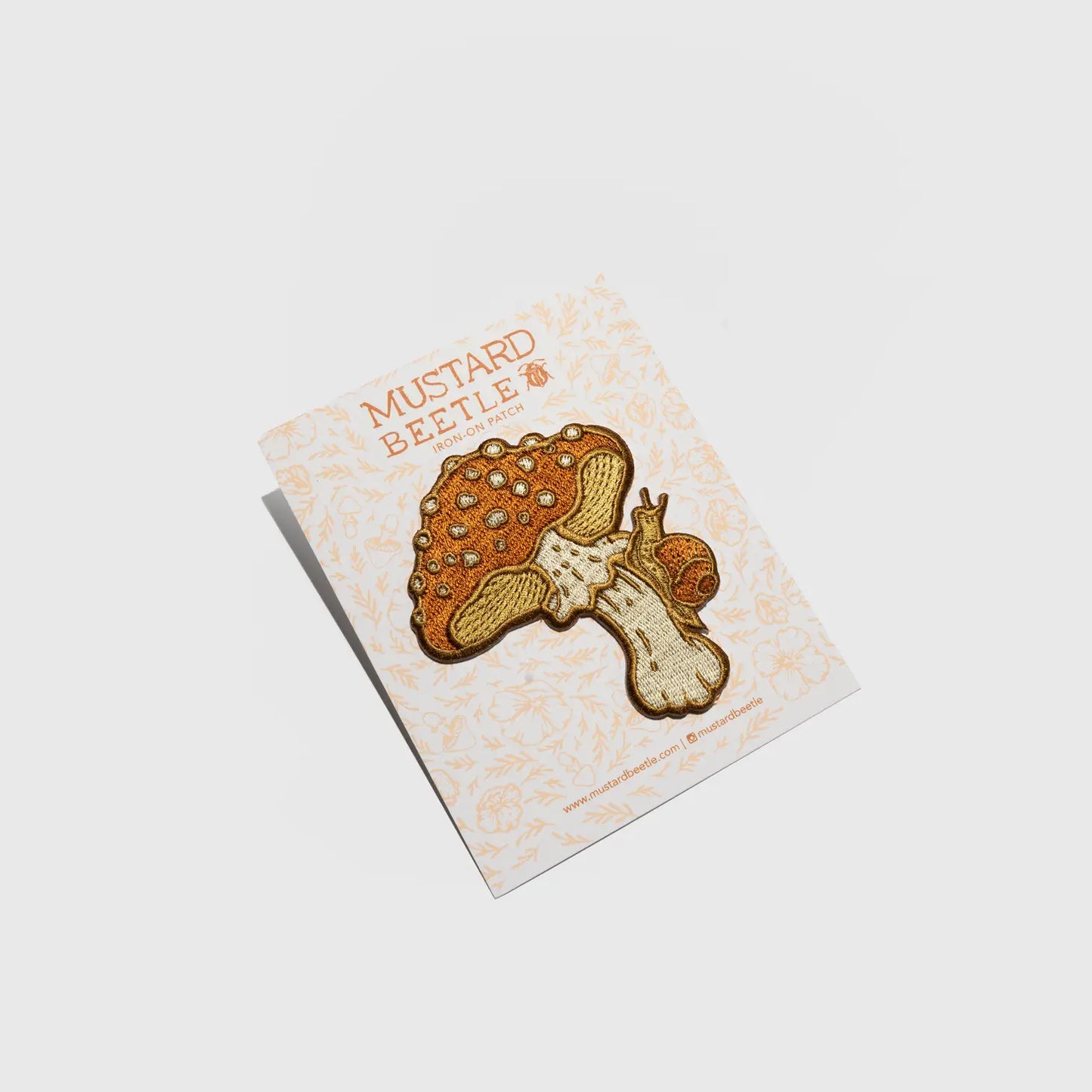 Mushroom & Snail Iron On Patch by Mustard Beetle