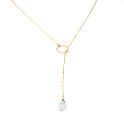 Opalite Pull Through Lariat Necklace