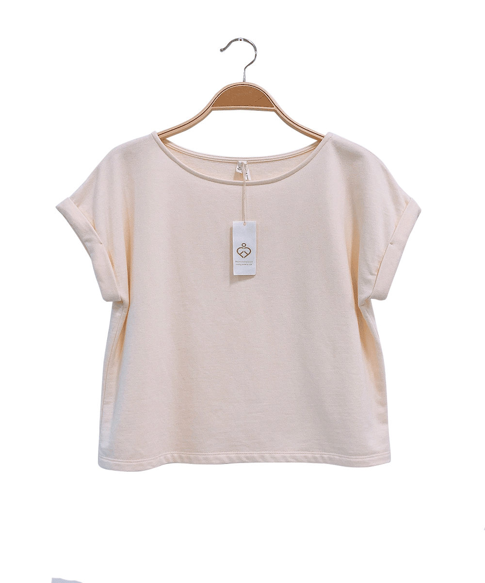 Hemp & Organic Cotton Heavyweight Brushed Top (Ivory, Sage)