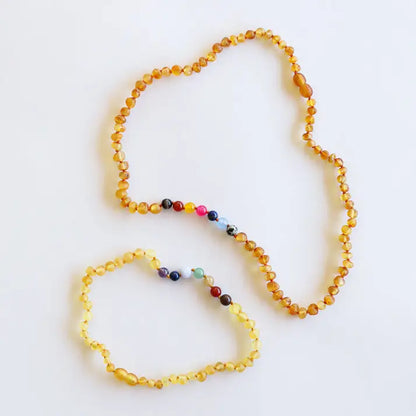 Baltic Amber Necklace Multi Color VIntage Style (12, 18