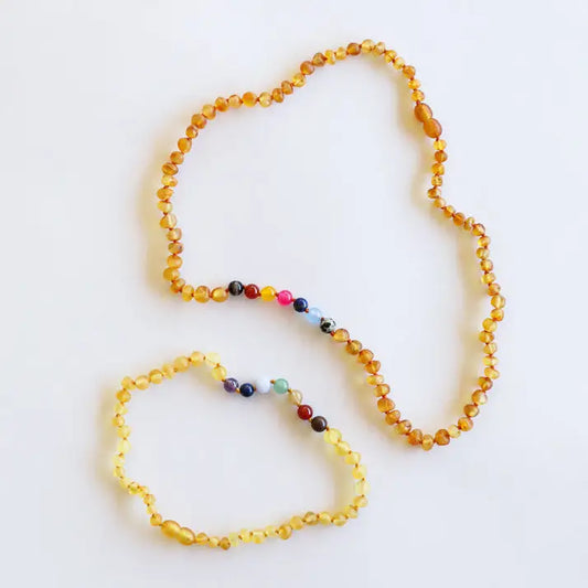 Baltic Amber Necklace Multi Color VIntage Style (12, 18")