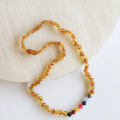 Baltic Amber Necklace Multi Color VIntage Style (12, 18")